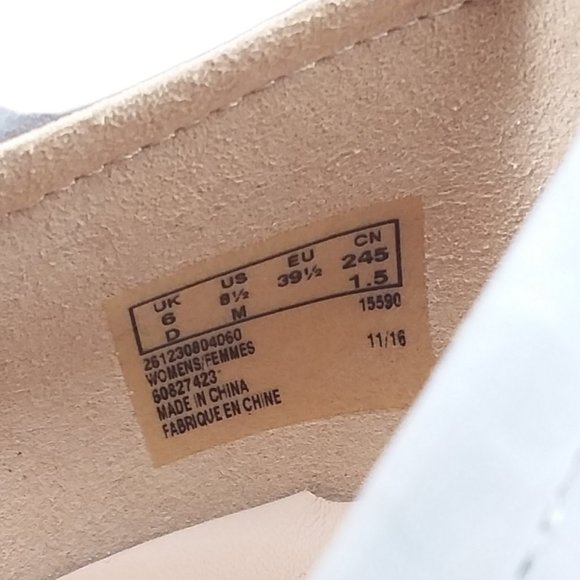 NEW Clarks Grace Eva Leather Comfort Heels Size 8.5M Grey Blue Block Heel - Picture 11 of 11